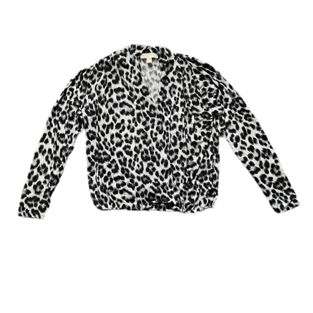 Michael Kors Cheetah Print Long Sleeves Top Size Medium